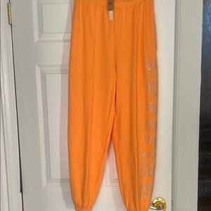 PINK Victoria's Secret Bright Orange Joggers